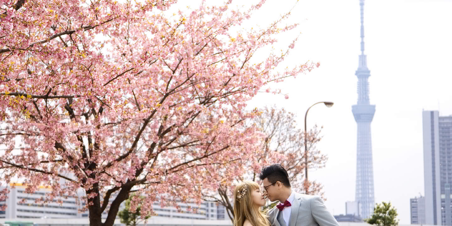 Tokyo: Wedding Photo Tour dengan 3 Lokasi & Pro Styling